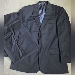 Men's Black Pinstripe Suit